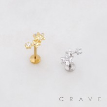 CONSTELLATION MULTI STAR STARFISH CZ THREADLESS (PUSH IN) 316L SURGICAL STEEL LABRET SET